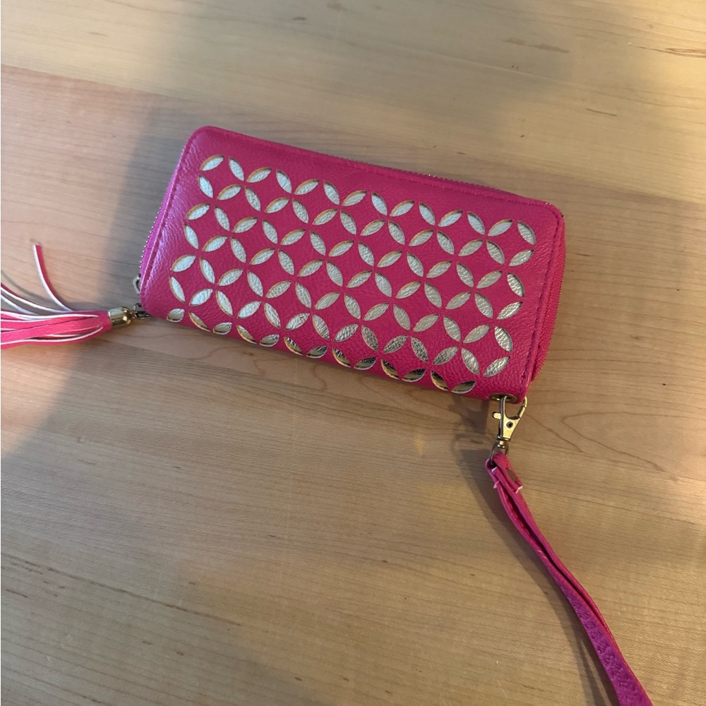 Pink and Silver Women's Clutch Wallet